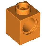 Lego kostka s otvorem (kostička s dírou) 1x1, oranžová (4159975)